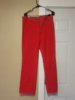 Express Red Tailored Straight-Leg Pants